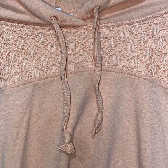 LC Lauren Conrad Women's Pink Lace Sweatshirt Hoodie Plus Size XXL - Picture 5 of 11